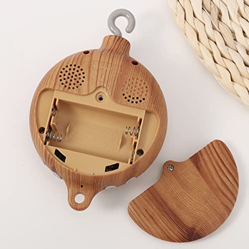 Crib Mobile Musical Box - Mobile Rotary Music Box Imitation Wood - Crib Mobile Motor - Music Box With Rotating Hook - Baby Mobile Music Box Battery Operated Plays 35 Tunes Crib Toys Attachments #TOP4