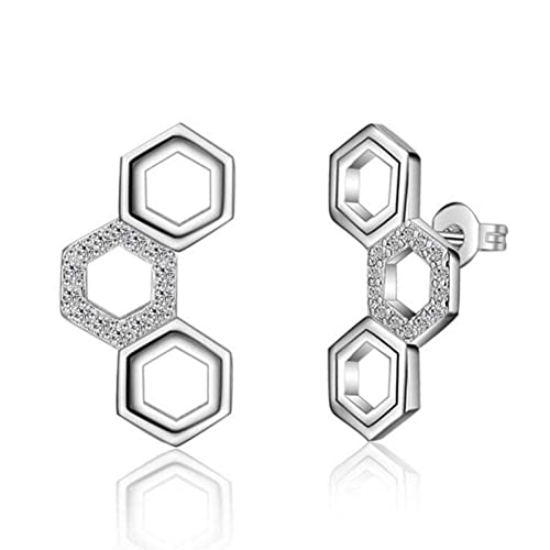 Boucles d'oreilles pour femmes anti-allergie en argent 925 et cristal de mode