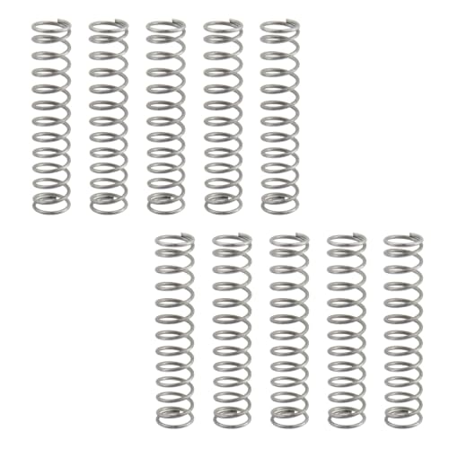 Oedema 10PCS Compressed Springs 10mm OD, 1mm Wire Dia, 50mm H, Spring Steel