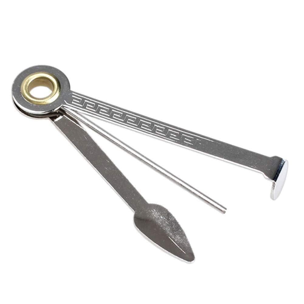 Bayuypoo Silver 3 In1 Smoking Pipe Cleaner Steel Cleaning Tool Pipe Tool Cleaning Reamers Tamper