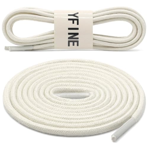 Image of YFINE Waxed Round Shoe Laces: 2 Pairs Oxford Shoelaces for Dress Shoes Boot | 4mm Thick, 20 Colors, 24 inch-71 inch, for Business Footwear, Chukka Boots, Men & Women