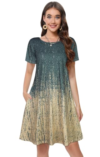Image of Summer Dresses for Women Casual Tshirt Dress Beach Sundress with Pockets