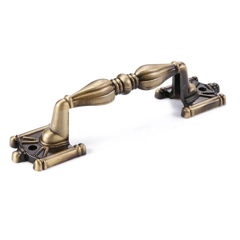 Poignée de porte en bronze et boutons de tiroir vintage argentés