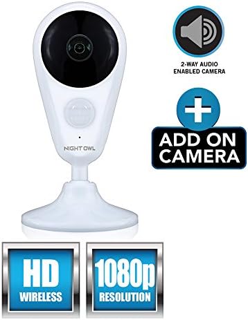 Night Owl Security Add-On Indoor Wireless 1080P Ac Powered Camera, White (CAM-WNVR2P-IN)
