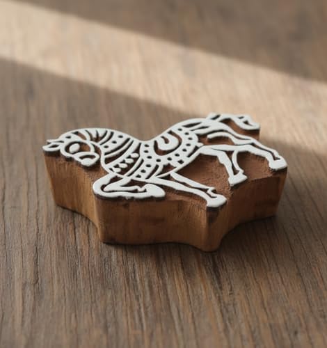 Image of RENIQ Wooden Printing Block for Fabric & DIY Craft | Handcrafted Indian Design Stamp for Textile, Pottery, Mehndi & Home Decor (Multicolor3)