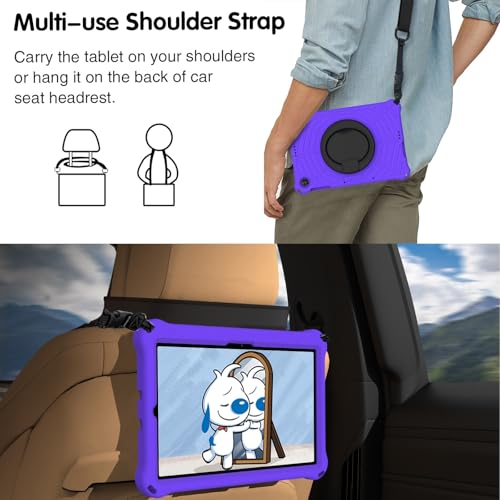 Coque Samsung Galaxy Tab S5e 10.5 Violette avec Poignée Rotative 360