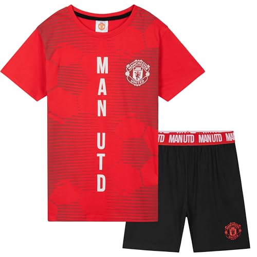 Get Trend Manchester United FC Boys Outfits T Shirt and Shorts Comfy Boy Set 2 Piece Set Soccer Gifts for Kids Teens (5-6 Years, Red/Black Man United)