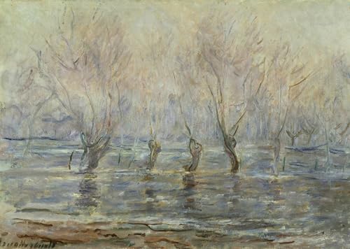 Tableau Monet Inondation Giverny Habillez un Grand Mur Vide avec Élégance