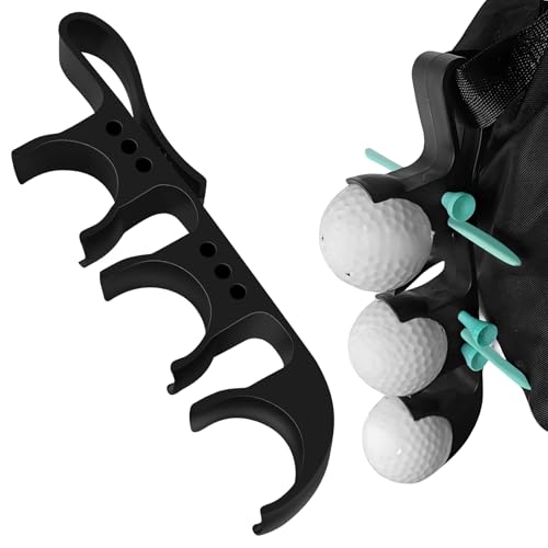 CYUXING 2-in-1-Golfball-Tee-Halter, Schnellverschluss-Sammler mit Haken, Golfzubehör, tragbar, vielseitig, für Männer und Frauen, für Clubtasche, Schwarz (für 3 Bälle/6 Tees) CYUXING 2-in-1-Golfball-Tee-Halter, Schnellverschluss-Sammler mit Haken, Golfzubehör, tragbar, vielseitig, für Männer und Frauen, für Clubtasche, Schwarz (für 3 Bälle/6 Tees)