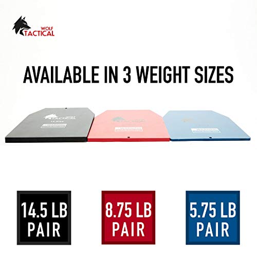 WOLF TACTICAL Weight Vest Plates - 5.75/8.75/14.5LB Pairs - Crossfit, Strength Training, Running, Heavy Workouts