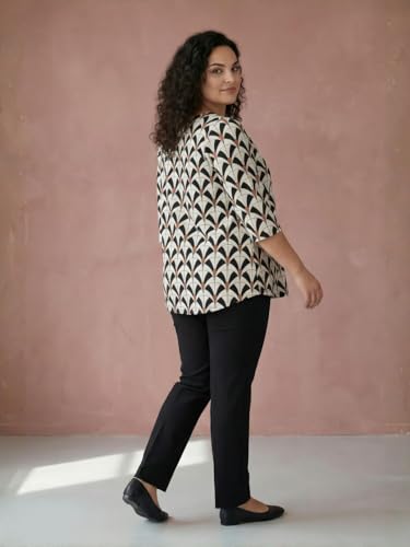 Image of AMYDUS Plus Size Women Printed Top | Centre Pleat for Tummy Flaws | Cloud Soft Fabric | V-Neck | High-Low Hem | Complete Hip Coverage | Plus Size Tops for Women | XL to 9XL