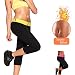 Fittoo Hot Pants Sauna Suit Carpri Neoprene Pants Body Shaper Slimming Yoga Pants Rose Red & Black (L)