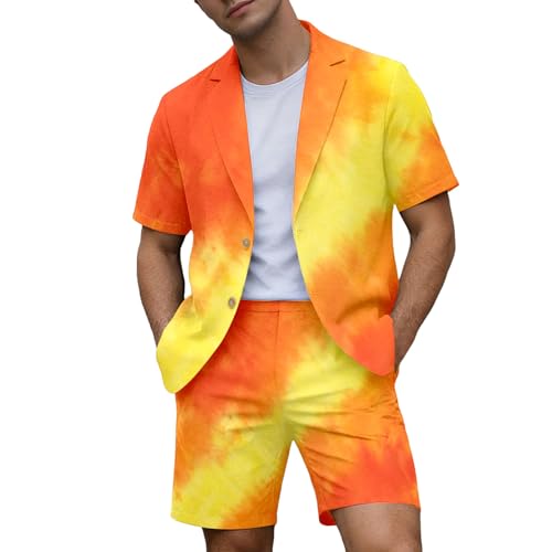 Costume homme été avec veste manches courtes et short assorti