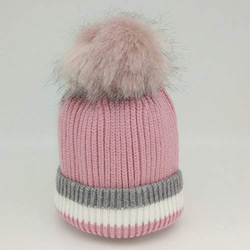 Preisvergleich Produktbild FHJZXDGHNXFGH-DE Herbst und Winter Super Wollmütze warmen Haarknäuel gestreiften Hut Kinder Babymütze Stricken