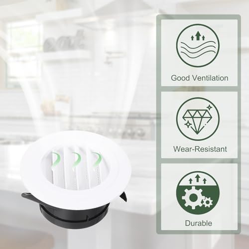 Cubierta de ventilación redonda PATIKIL de 4 pulgadas para eliminar el vapor en baños y cocinas 7