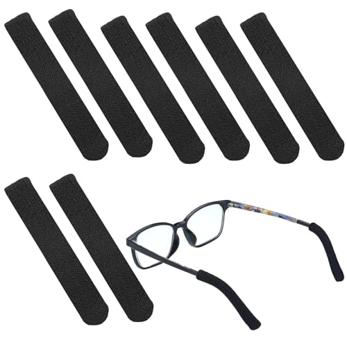 4 Pairs Glasses Ear Cushions - Soft Knitting Cotton Fabric Glasses Arm Covers, Ear Pads for Glass, Anti SlipTemple Tips Sleeve Retainer Suitable for Men Women Kid Sports Work and Study