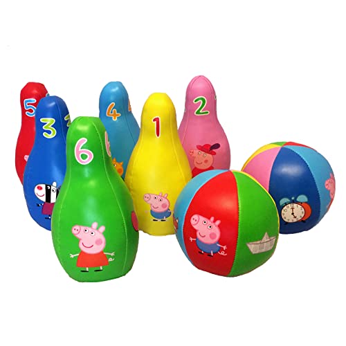 Barbo Toys – Peppa Wutz Bowling-Set für Kinder ab 12 Monaten – Kinderspielzeug ab 1 Jahr – Indoor-Bowling für Kinder – Offizielles Peppa Wutz