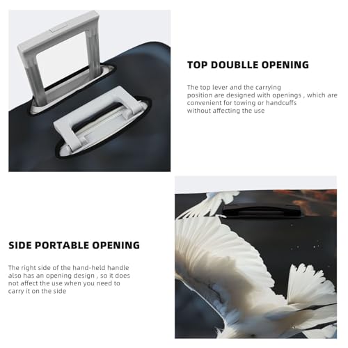 Travel Luggage Cover Fashion Suitcase Protector Crane Dancing Spandex Baggage Covers Washable Suitcase Covers Anti-Scratch Luggage Cover Protectors Fits 18-32 Inch Suitcases Medium4