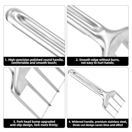 3pcs Stainless Steel Watermelon Cutter Set, Dual-Head 2-in-1 Watermelon Fork Slicer with Triple-Cut Melon Baller Summer Fruit Cutter for Kitchen Camping Party Essentials Tool - Thumbnail 4