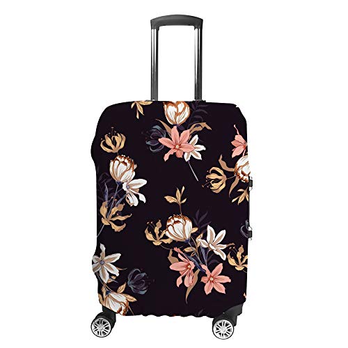 Housse de valise fleurie violette en polyester élastique de 45 à 81 cm