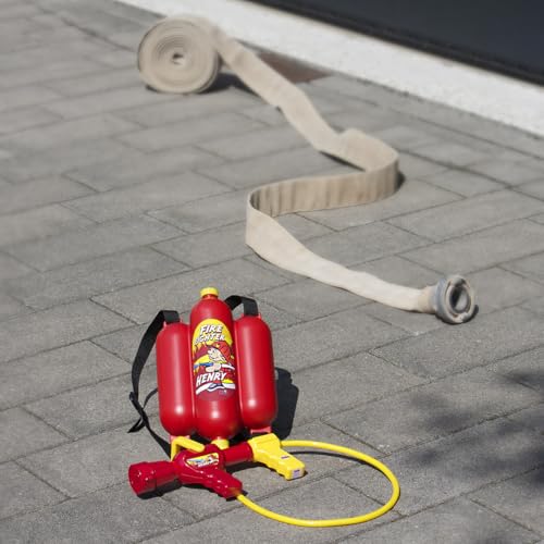 Theo Klein 8932 Feuerwehrspritze | Mit Wasserspritzfunktion und 2-Liter-Tank | Tragbar wie EIN Rucksack | Maße: 31 cm x 21 cm x 9 cm | Spielzeug für Kinder ab 3 Jahren