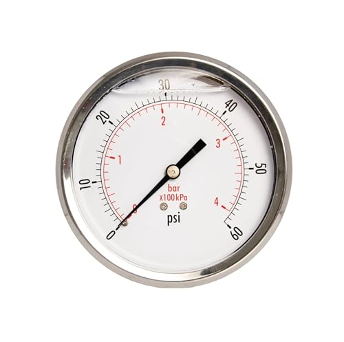 Manomètre pression huile 4 pouces pour éviter les pannes mécaniques avec raccord 1/4 NPT inox