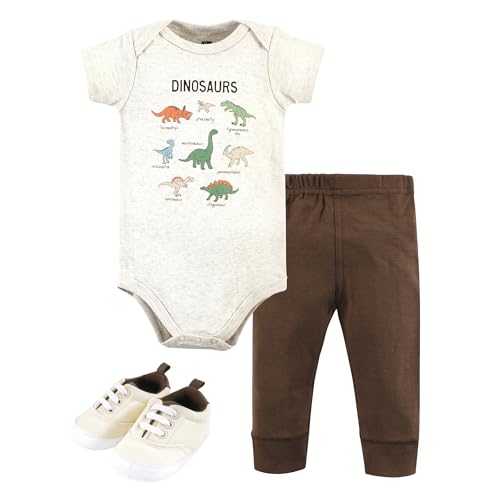 Image of Hudson Baby Unisex Baby Cotton Bodysuit, Pant and Shoe Set