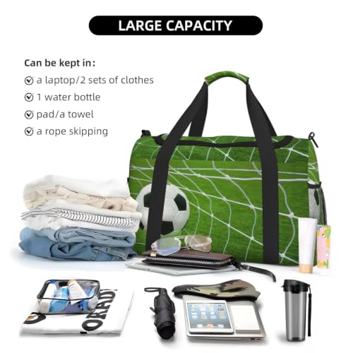 Bolsa de fútbol grande Green Grass, maleta de viaje plegable e impermeable para deporte 6