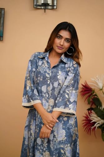 Fabnex Cotton Blend Regular Women Kurta Set (Kk-40-Blue-2Xl_Blue