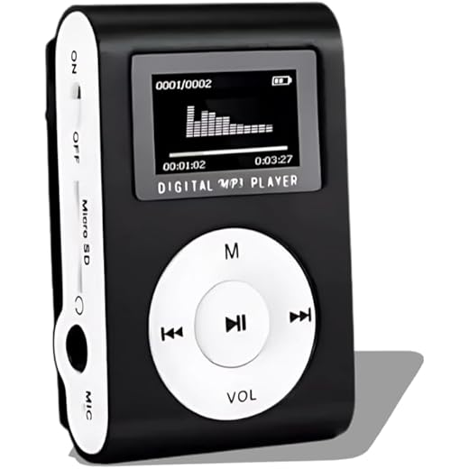 DRUMSTONE Black Mini Digital MP3 Player