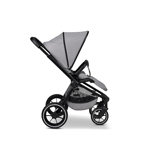 MOON SPORT stone/melange, Sportwagen-Buggy mit Liegefunktion, bis 22kg, UV-Schutz 50+, zusammenklappbar, großer Korb, Kollektion 2025