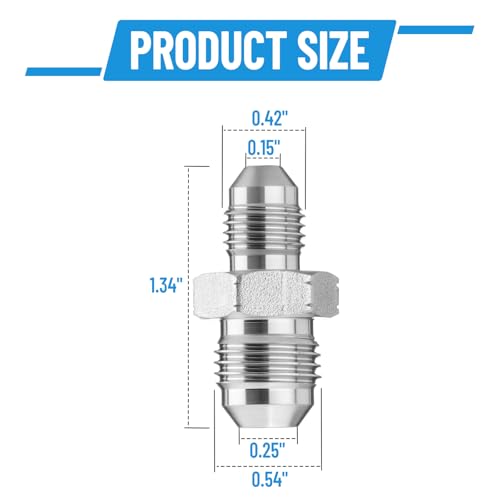 Image of 10 Pack Hydraulic Adapter Fittings: 1 /4 inch JIC Male x 3 /8 inch JIC Male