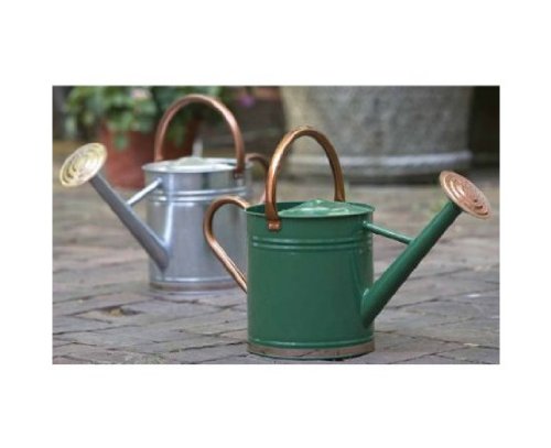 Gardman 8331 Galvanized Watering Can with Copper Accents, in hunter green, 1.9 Gallon - Thumbnail 2