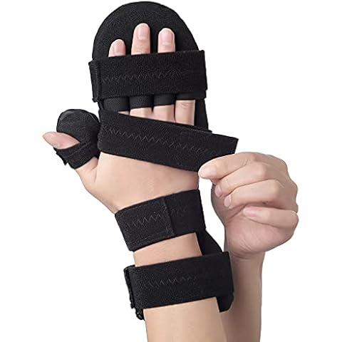 Sylong Stroke Resting Hand Splint Carpal Tunnel Wrist Brace Night Immobilizer, Finger Stabilizer Wrap - for Muscle Atrophy Rehabilitation, Arthritis, Tendonitis, Carpal Tunnel Pain Cover
