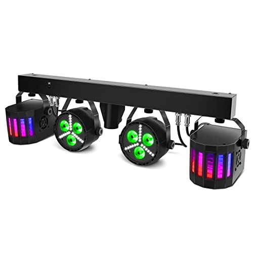 Dj Lights, Telbum Led Dj Lighting System With Stand Dmx & Sound Activated Stage Lighting Package Remote Control Mobile Party Bar Lights For Gig, Band, Wedding, Shows #TOP6