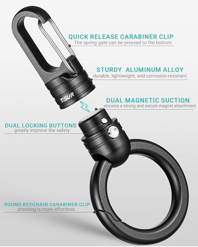 Image of TISUR Magnetic Quick Release Carabiner Keychain,Detachable Key Chain Rings