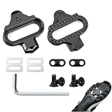 SPD Cleats, 2 Stück Fahrrad Cleats mit 2 rutschfeste Metallplatten 2 Unterlegscheiben 4 Schrauben und 1 Inbusschlüssel, Kompatibel mit Shimano MTB SPD Pedalen für SPD Pedale Mountainbike Indoor Cyclin