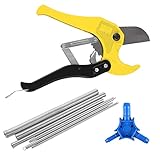 Ratschentyp Rohrschneider, 1PC Rohrschere Kalibrierer mit 6PCS Biegefeder, Die maximale Schneidkapazität beträgt 42 mm und es können PE-, PB- und PEX Verbundrohr Geschnitten