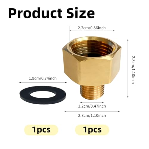 LPG Gasadapter 1/2 R x 1/4 Lks, Gasflaschen Adapter, Reduzierung 1/2 auf 1/4, Messing Gas Schlauch Verbinder für Gaskocher, Hockerkocher und Campingkocher, Sicher und Langlebig mit Dichtung