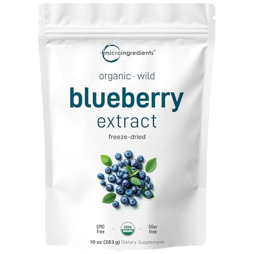 Organic Blueberry Extract Powder, 10oz | 100% Natural Fruit Powder | Freeze-Dried Wild Blueberries Source | No Sugar & Additives | Great Flavor for Dr