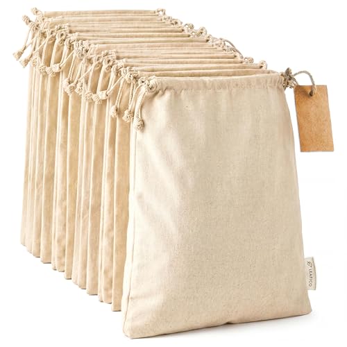 LEAFICO Organic Cotton Produce Bags (12-Pack)