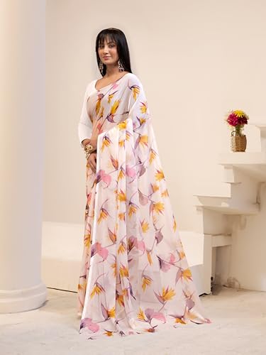 Image of Garden Vareli Floral Print Nara Chiffon Saree 73475