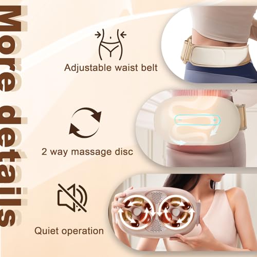 Masajeador eléctrico abdominal y estomacal SHAHRYAR, cinturón masajeador para abdomen y estómago con motor potente, función de calentamiento, masaje hacia adelante y hacia atrás, para gases y cólicos menstruales miniatura 6