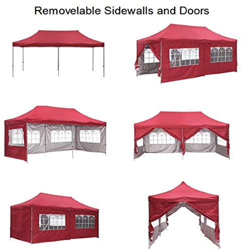 Klismos 10X20 Pop Up Canopy Tent Outdoor Party Wedding Gazebos With Sidewalls Red #TOP5