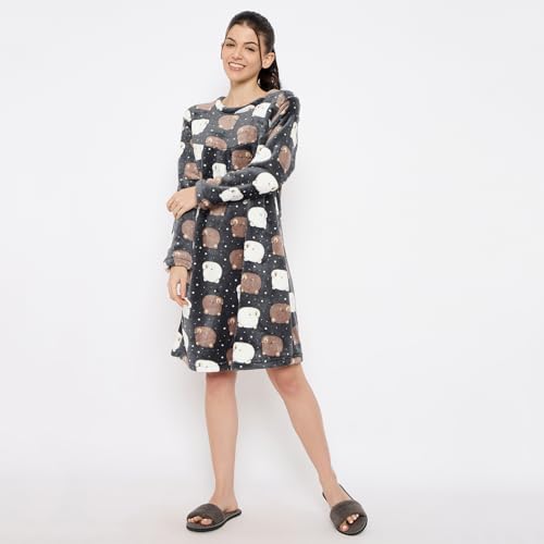 Image of CAMEY Women's Printed Nightgown, Long Sleeves, Nighty