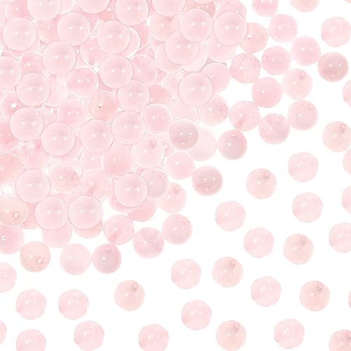 TOAOB 100 peças contas de pedra natural pérolas de quartzo rosa 8 mm redondas soltas pedras semipreciosas com orifício para fabrico de jóias bricolage pulseiras colares artesanato