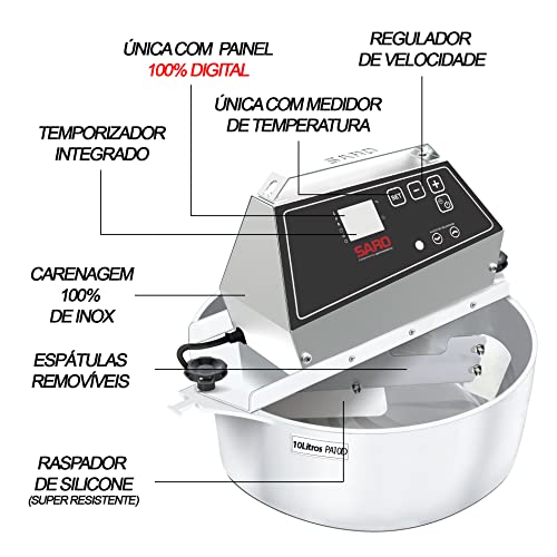 Misturador elétrico 10 litros Digital Bivolt (panela automática) 50/60 HZ