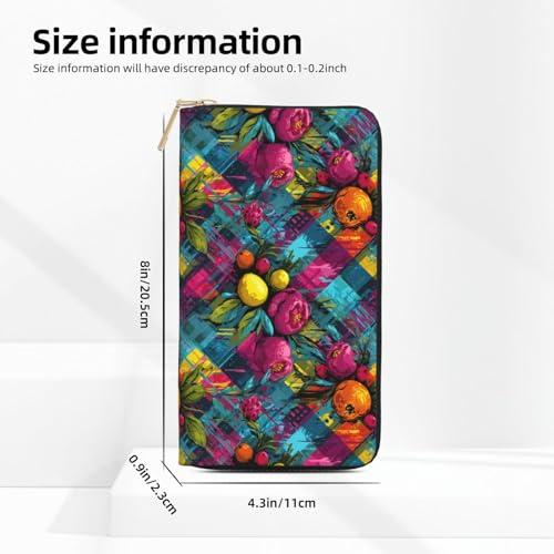 Tropical Fruits Print Wallet Women, Leather Bifold Multi Card Wallet, Long Purse Women's Wallets2