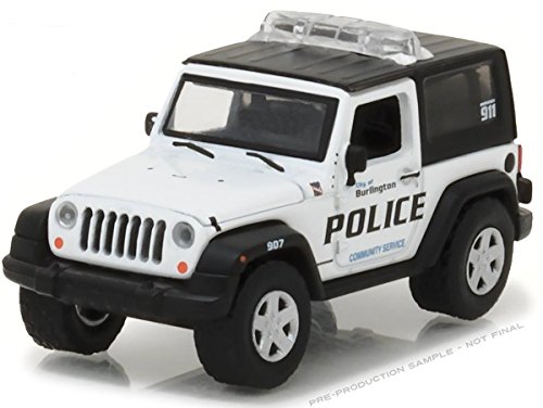 NEW 1:64 GREENLIGHT HOT PURSUIT SERIES 23 ASSORTMENT - 2009 JEEP WRANGLER - BURLINGTON, WISCONSIN (WHITE) Diecast Model Car By Greenlight