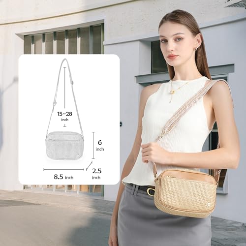 AOCINA RFID Straw Summer Purses for Women 2025 Woven Crossbody Bags Shoulder Handbags for Everyday Beach Travel Vacation2